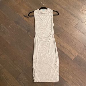 Kookai Fitted Dress with Cutout, Grey